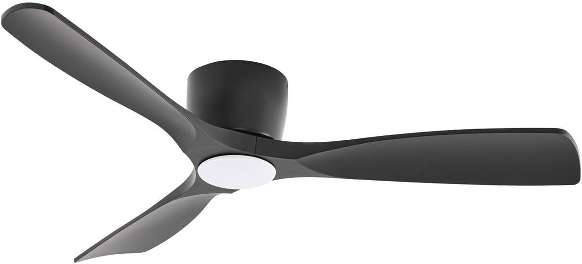 Lucande LED Deckenventilator, Lampe, Leselampe, Schlafzimmer, 131 cm, 21 cm, 16 W, App, IP20, Kunststoff, Schwarz