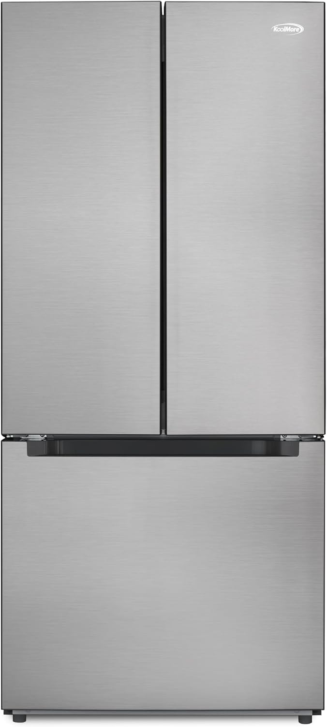 KoolMore 30-Inch and 18.5 cu. ft. Counter Depth French Door Refrigerator with Three