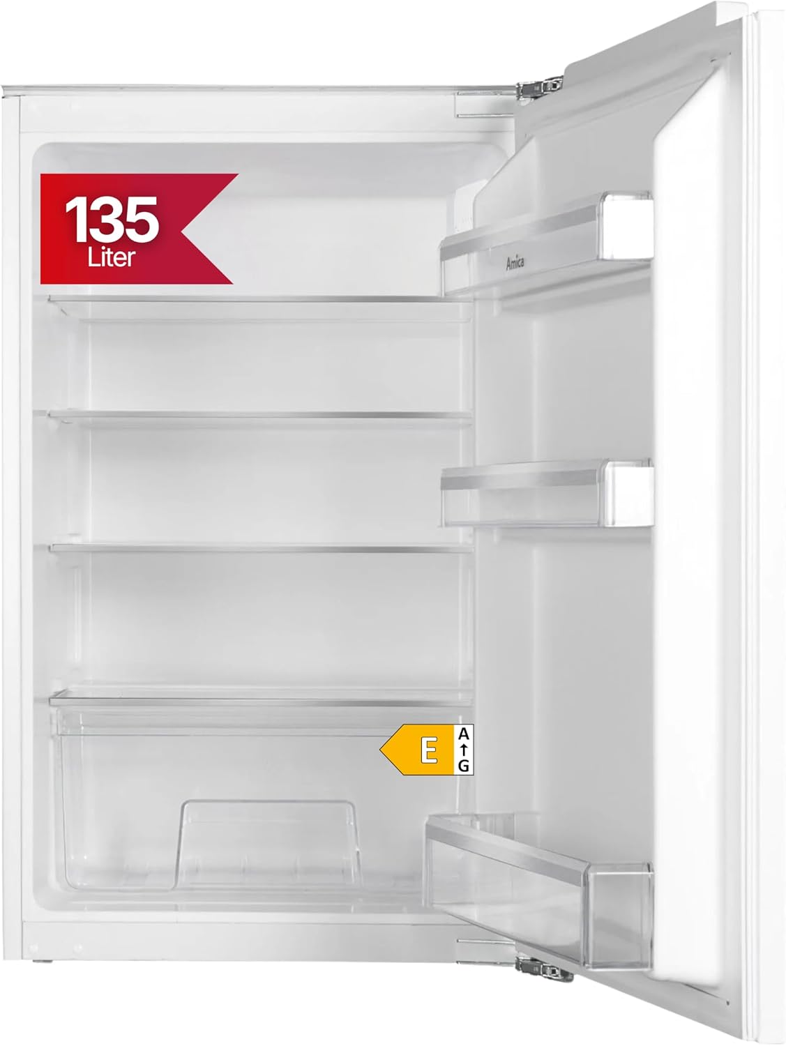 Amica Einbau©\Vollraum©\K¨¹hlschrank, Eibau-Vollraumk¨¹hlschrank, Einbauk¨¹hlschrank, 880 mm, LED, Elektronische Steuerung, Ohne Gefrierfach