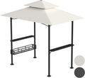 Hebitod Grill Pavillon Wasserdicht, 2 Seitenregalen, 238 ¡Á 148 ¡Á 250 cm, Gartenlauben f¨¹r BBQ Party Picknick, Doppelst?ckiges Dach, wasserbest?ndig