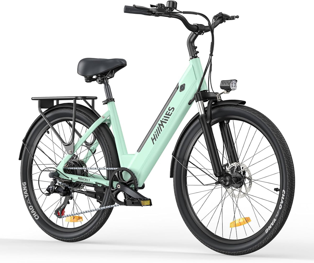 HillMiles Elektrofahrrad f¨¹r Erwachsene, Praktisch, 36 V, 13 Ah, 468 Wh, 25 km/h, 25 kg, 27 kg, LED, IP65