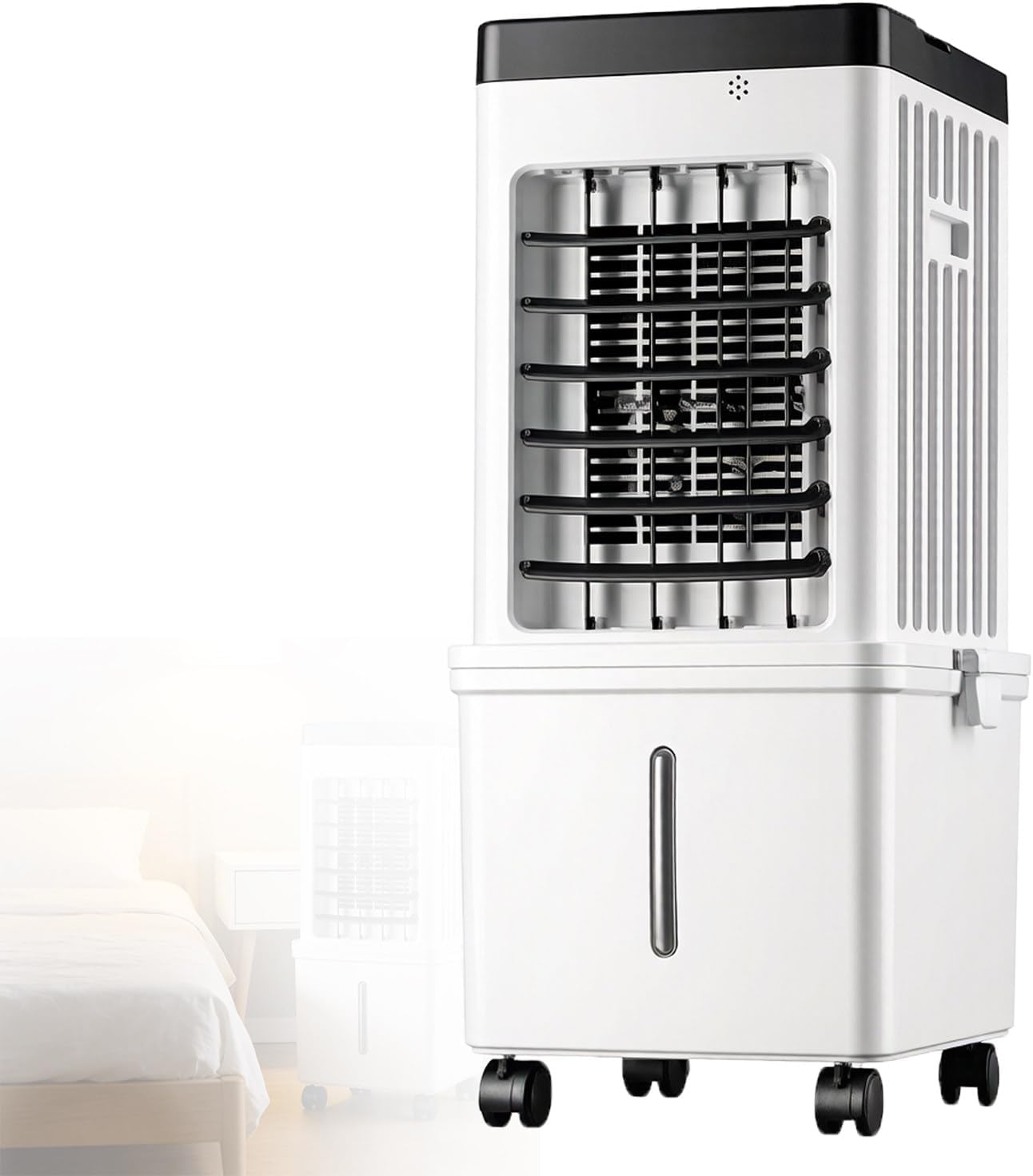 DzkZen Tragbare Klimaanlage Luftk¨¹hler, dem integrierten Timer auf 7, 5 Stunden ein, 15-Liter-Tank, 90¡ã-Weitwinkel-Luftauslass, 3-stufiger Ventilator