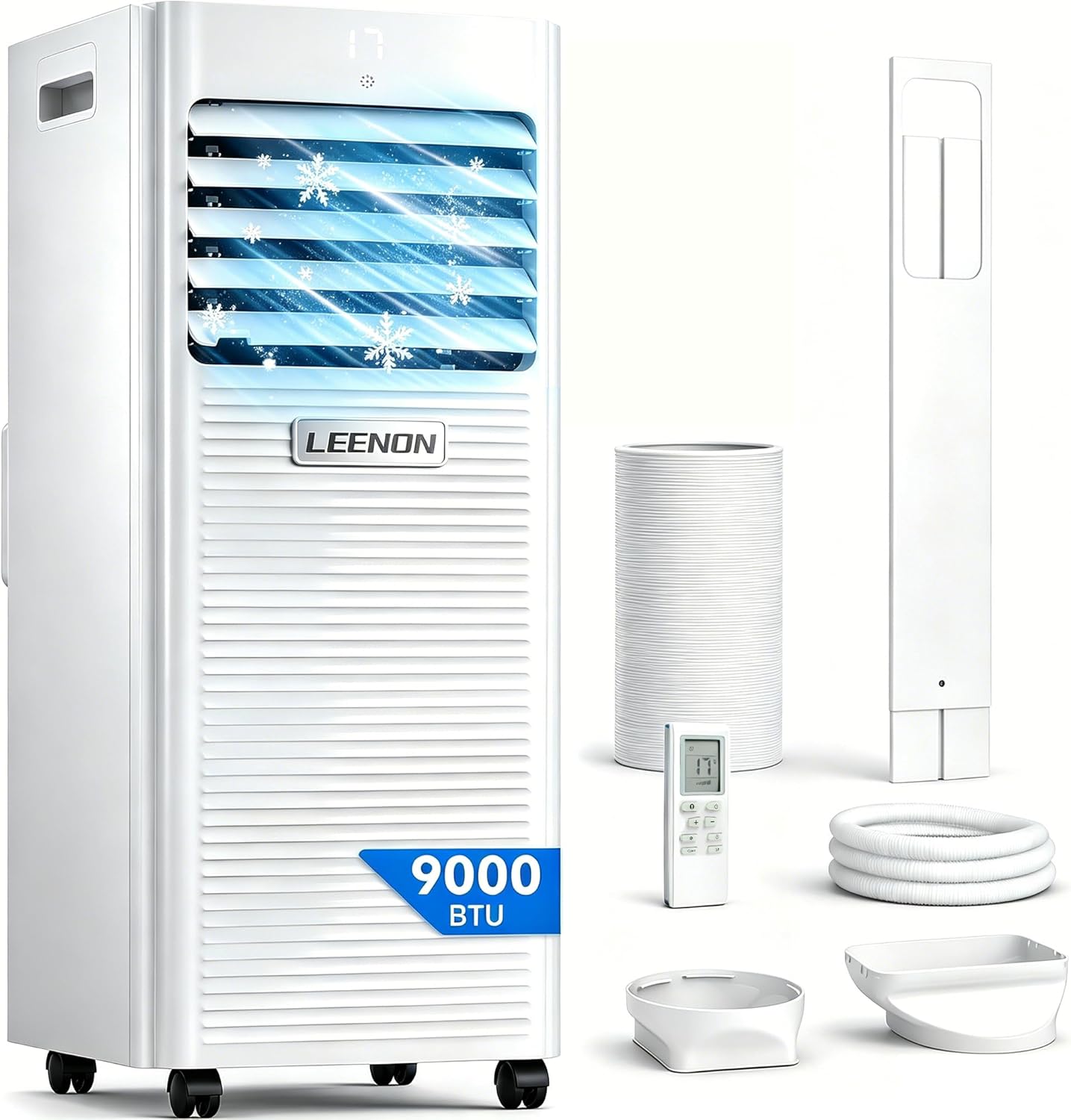 LEENON Klimaanlage 9000 BTU, LEENON Mobile Klimaanlage, Fernbedienung/24-Stunden-Timer, LEENON 4 in 1 Klimager?t Entfeuchten Ventilato & Schlafmodus