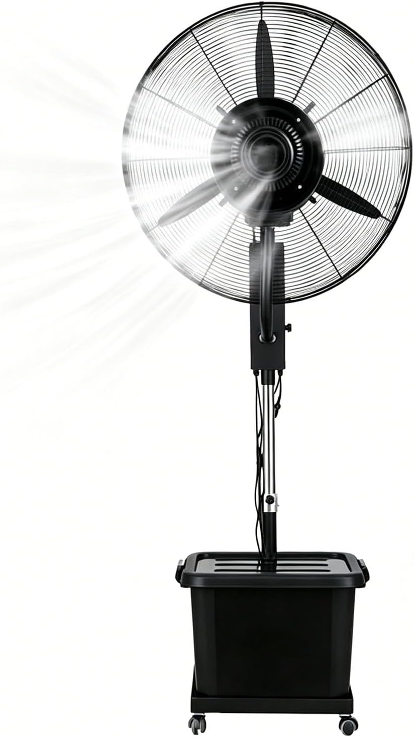 Lsoiup 42L Nebelventilator Schwerlast Standventilator, 3 Geschwindigkeiten, Teleskoph?he 160-200 cm, Garage(?71 cm), 90¡ã Schwenk, h?henverstellbar