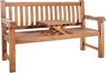 CLP Teakbank Orlando I Wetterfeste Gartenbank Mit Klapp-Tisch, Klapptisch, 61 cm, 45 cm, 52 cm, 35 kg, 320 kg