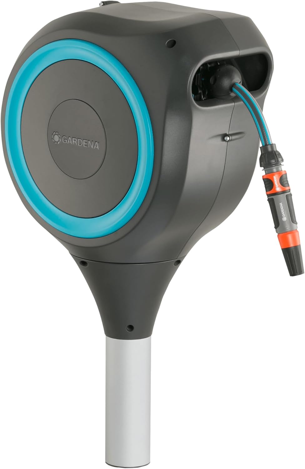 Gardena Garten-Schlauchbox RollUp S (t¨¹rkis) 15 m: Schwenkbare Schlauchbox, Automatisch