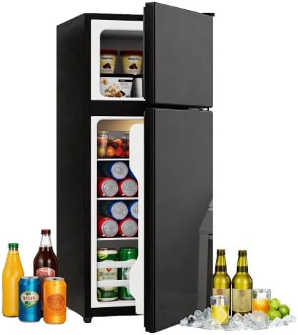 Merax 92 l Mini K¨¹hlschrank mit Gefrierfach (28 l), B¨¹ro, 64 l, 18 ¡ãC, 102 cm, 45 dB, 42,5 cm, LED-Beleuchtung, Glast¨¹r