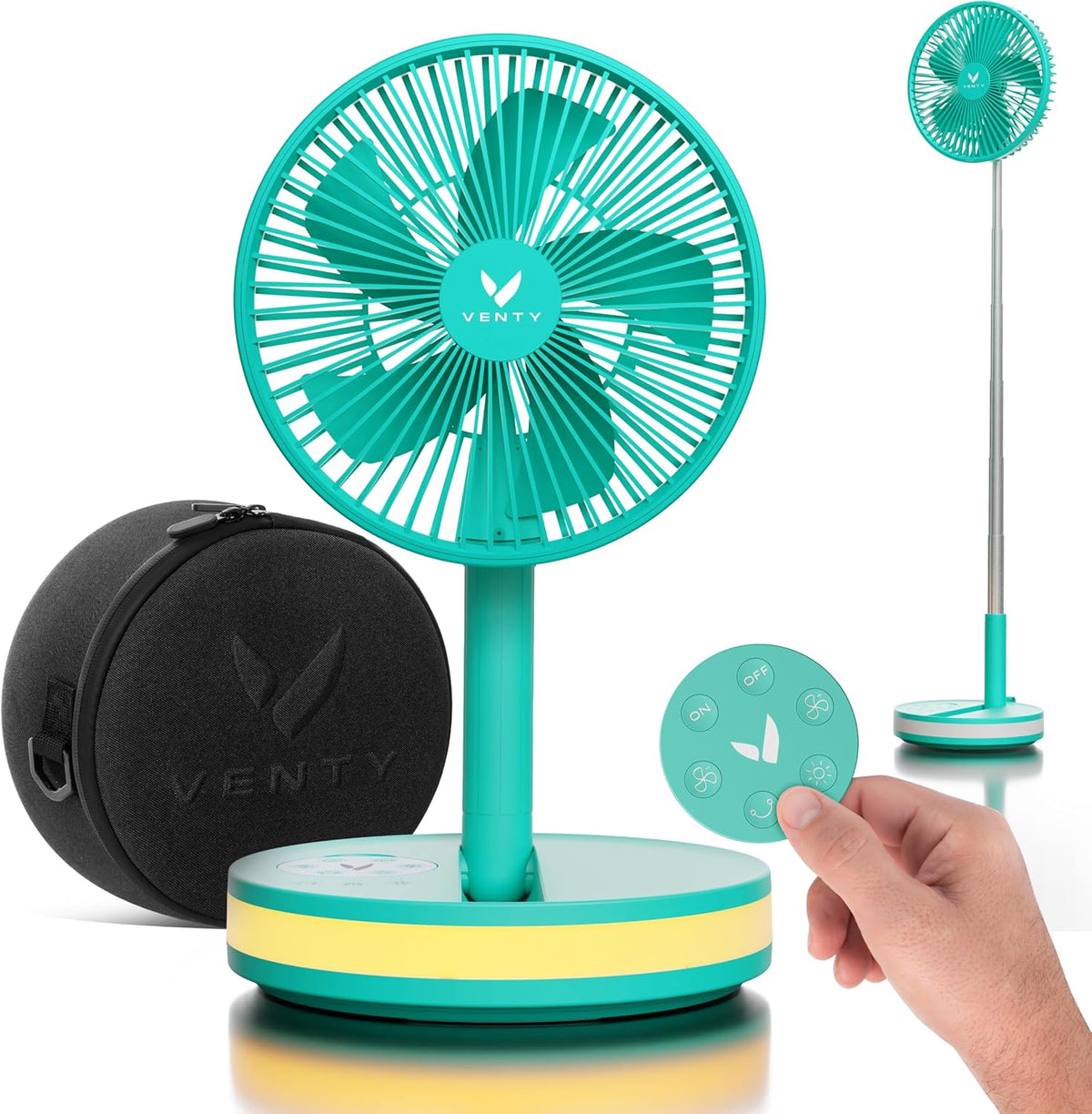 VENTY Tragbarer Ventilator, Reiseventilator, Standventilator, F¨¹r Zuhause, Camping, 1,2 kg