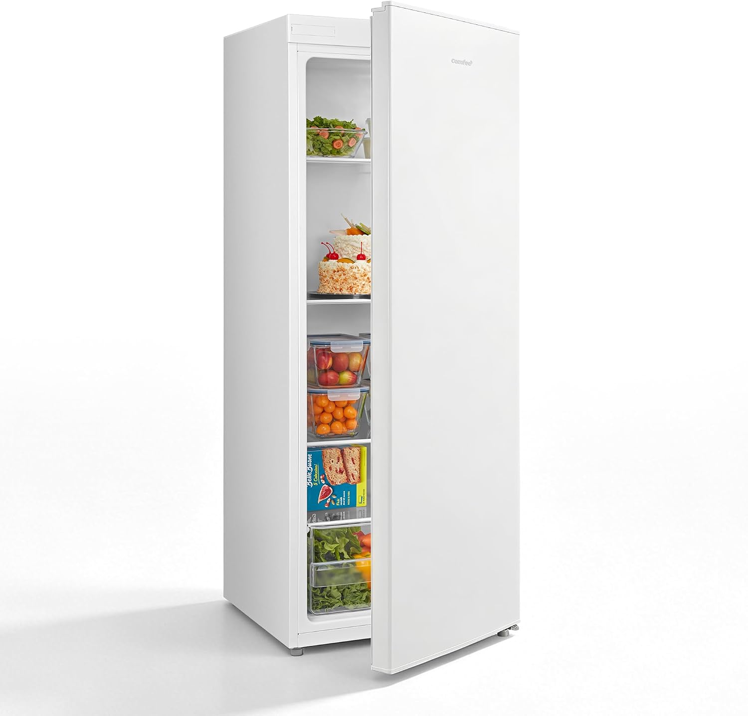 Comfee RCD235WH2EU(E) K¨¹hlschrank, Zusatzk¨¹hlschrank, 230 l, 142 cm, 1¨C10 ¡ãC, 40 dB, 102 kWh, LED-Beleuchtung