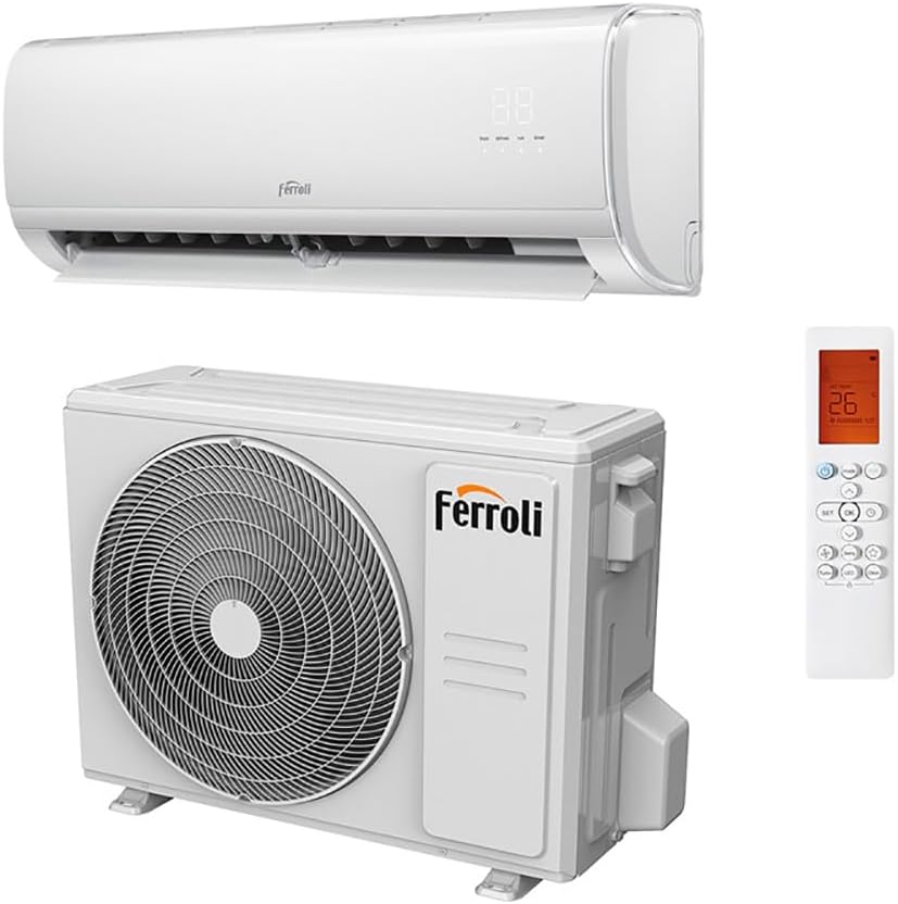 Generic Ferroli Monosplit Giada Inverter 12000 Split-Klimaanlage, 12000 BTU, App-Steuerung, Fernbedienung, App-/WLAN-Steuerung, Inverter-Technik