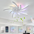 GWYAJTU RGB Deckenventilator mit Beleuchtung, Moderne Blume Ventilator Lampe LED Dimmbar, Fernbedienung, App-Steuerung, App-/WLAN-Steuerung