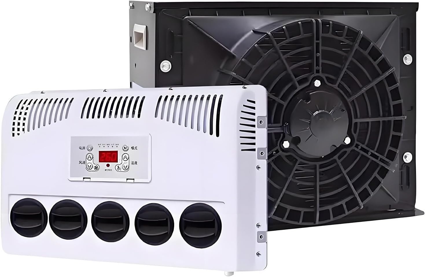 NYANS Elektrische Klimaanlage 12 V/24 Mobile Klimaanlage, 24 V, Fernbedienung, f¨¹r LKW Wohnmobil Van Elektrische Klimaanlage, Schwarz