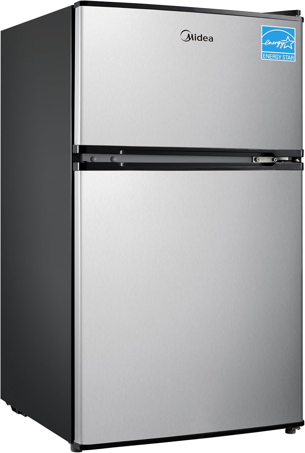 Midea WHD-113FSS1 Double Door Mini Fridge with Freezer for Bedroom Office or Dorm with, 1 ¡ãC, 10 ¡ãC, 270 Kwh, 2 l, LED