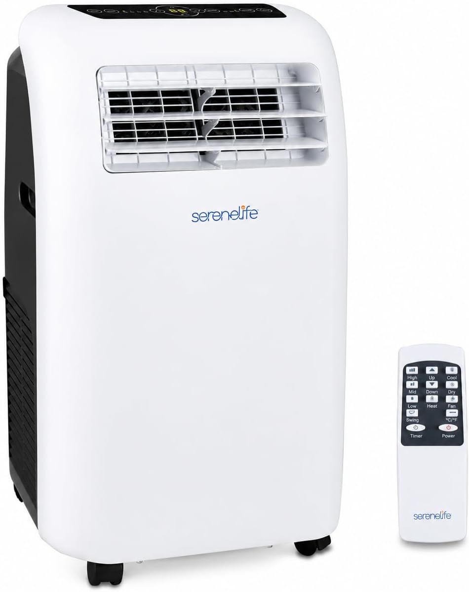SereneLife Mobile Klimaanlage 3,5 kW 12000 BTU, Heizung, Schlafzimmer, 42 dB