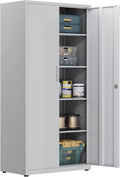 HOMSTEEL Aktenschrank, 180 ¡Á 80 ¡Á 40 cm, eine Tragf?higkeit von 80 kg pro Regal, Beine: 40 ¡Á 80 ¡Á 181, 2 cm, Mehrzweckschrank, Werkstattschrank