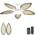 Kviflon 132 cm Moderner Deckenventilator mit Beleuchtung, Palmen-Ventilator, Schlafzimmer, 50 W, 90-265 V, 10 cm, 20 cm, App, LED