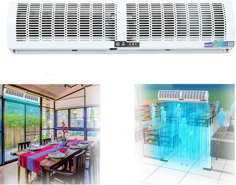 ZH-1 ¨¹ber der T¨¹r nat¨¹rlicher Wind Luftschleier Wandventilator, 60 cm, 90 cm, 100 cm, 120 cm, 150 cm, 52 dB, f¨¹r Zuhause, Gesch?ftsr?ume