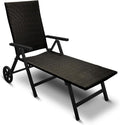 Generisch Aluminium Polyrattan Rollliege verstellbare Relaxliege 120 kg belastbar