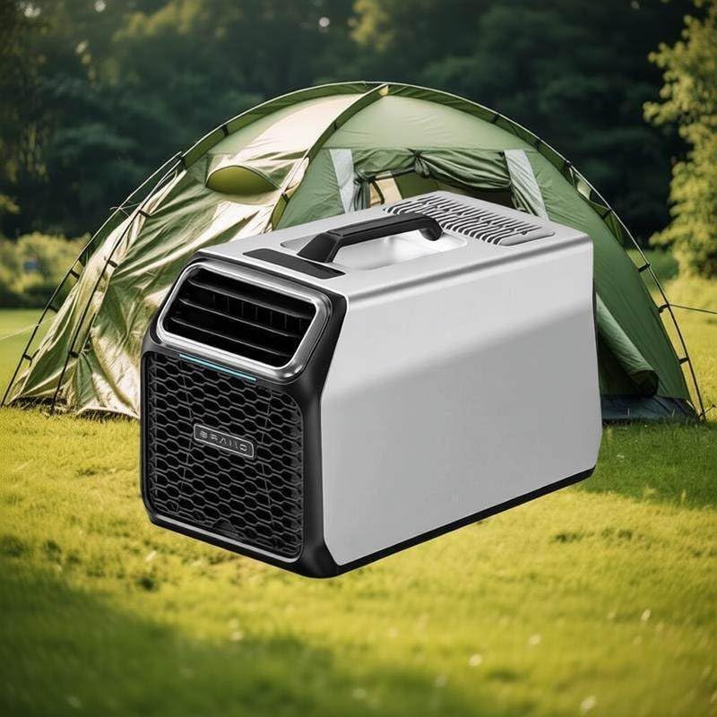 aigahealzhou Camping Klimaanlage, 3500 BTU, 52 dB, Entfeuchtungsfunktion, Mobile Klimaanlage mit Entfeuchtung und Schlafmodus Silver, Timer