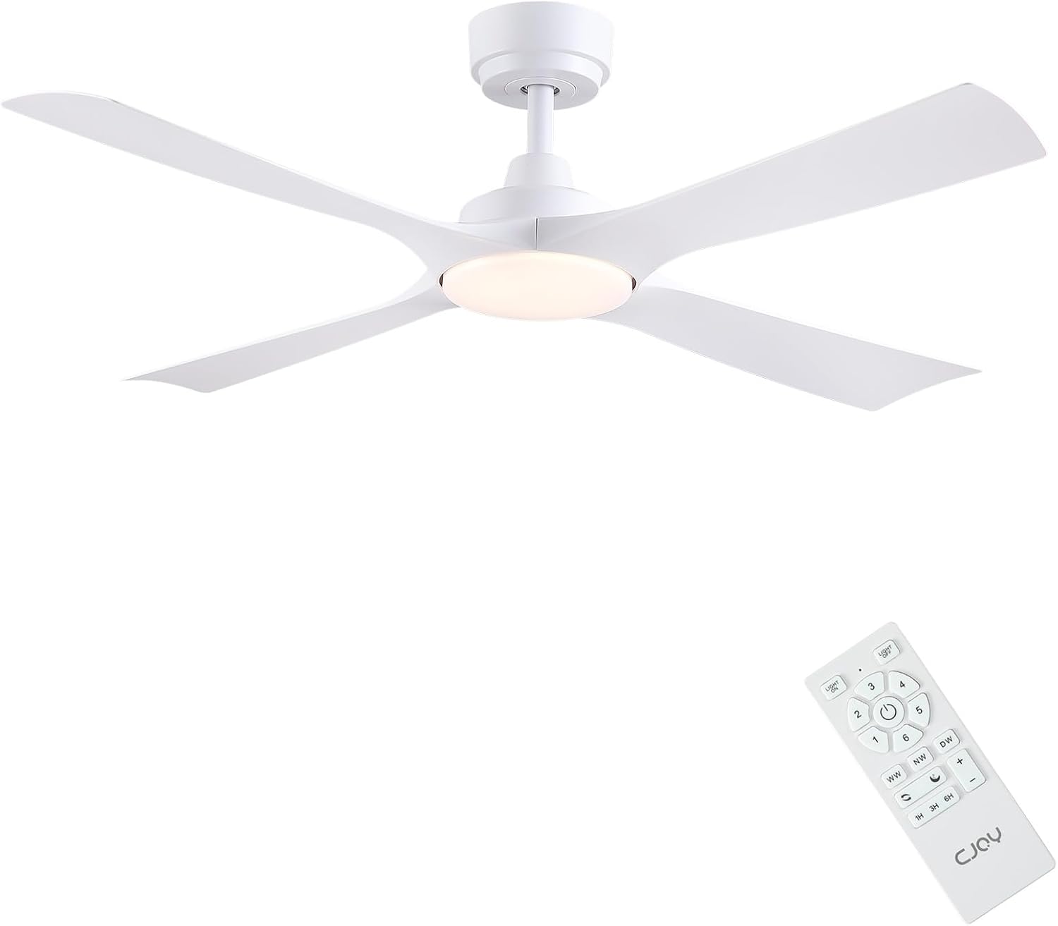 CJOY Deckenventilator mit Fernbedienung Leise 122 CM, Automatisch, Schlafzimmer, 5.8 W, 7.7 W, Led, Wei?