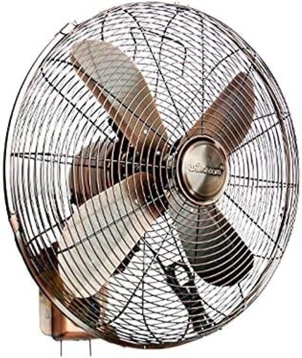 AMCaoYiLi Retro-L¨¹fter/Wandventilator, 45, 7 ¡Á 45, 7 ¡Á 33 cm, 180 cm langes Netzkabel, f¨¹r Zuhause und B¨¹ro, oszillierend/drehbar, Farbe Rotkupfer