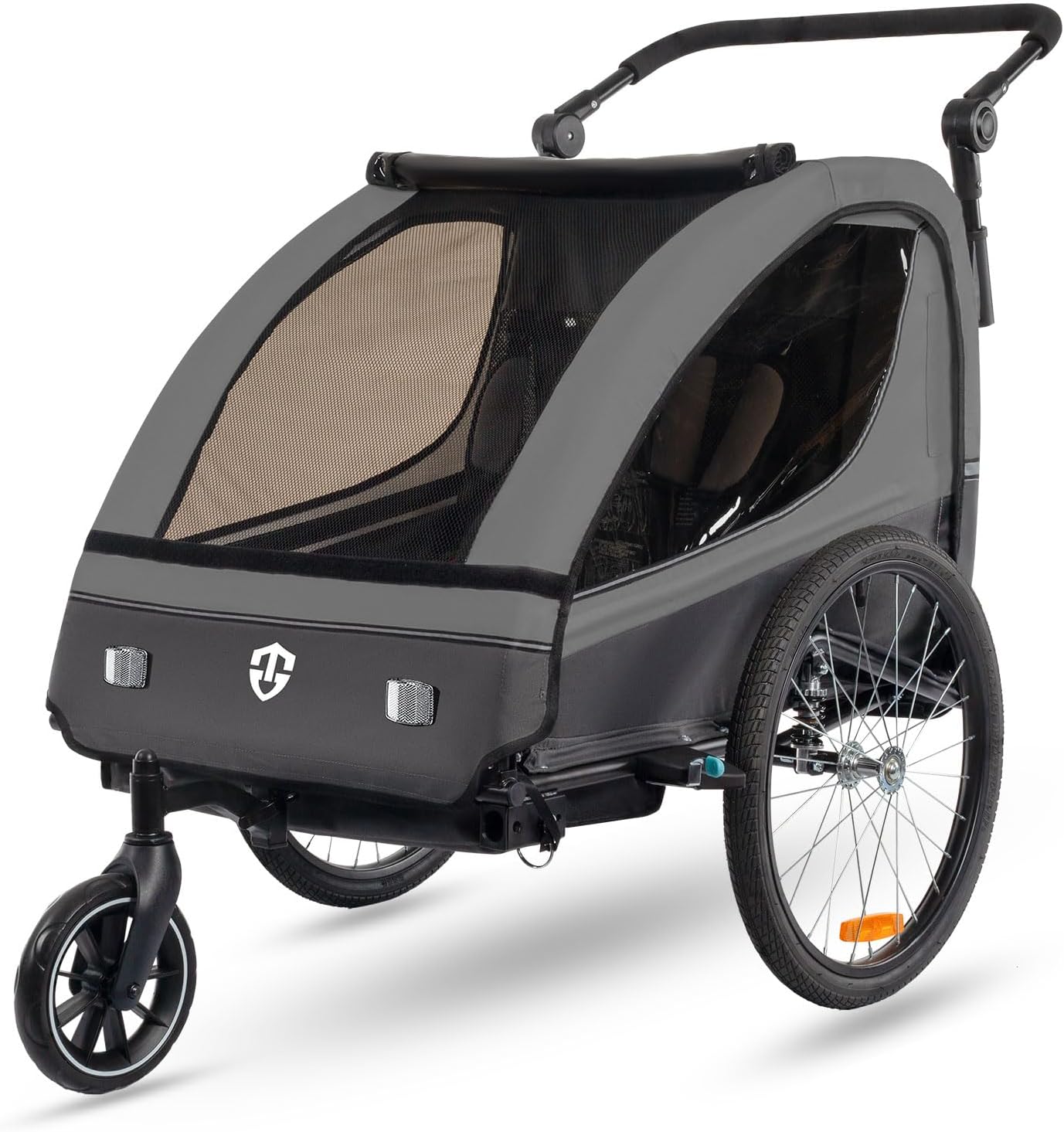 Tiggo VS Kinderanh?nger 360¡ã Drehbar mit Federung 2in1 Fahrrad, 24 Zoll, 29 Zoll