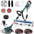 Hengriacly Rasentrimmer mit Akku 21 V, 750W B¨¹rstenloser Motor, 4 in 1 Akku Rasentrimmer f¨¹r Makita Akkus, 2 ¡Á 4.0Ah Akkus, Gr¨¹n/Schwarz/Rot/Silber