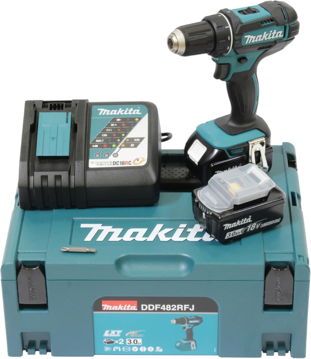 Makita DDF482RFJ Akku-Bohrschrauber 18 V / 3,0 Ah, Automatisch, LED