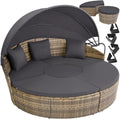 Tectake Lounge Muschel Sonneninsel Outdoor wetterfest, Bett, Sonnenbett