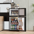 Merax K¨¹hlschrank mit Gefrierfach, Minik¨¹hlschrank, B¨¹ro, 22 l, 18 ¡ãC, 38 l, 87,5 cm, 45 dB, LED-Beleuchtung, Glast¨¹r