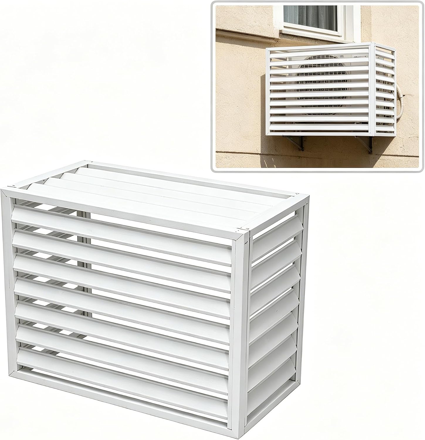 unmjgybc Abdeckung f¨¹r Split-Klimaanlage, keine Beeintr?chtigung der L¨¹ftung f¨¹r Balkon und Garten1.5PS(Wei?, 100 ¡Á 50 ¡Á 70 cm), wetterbest?ndig