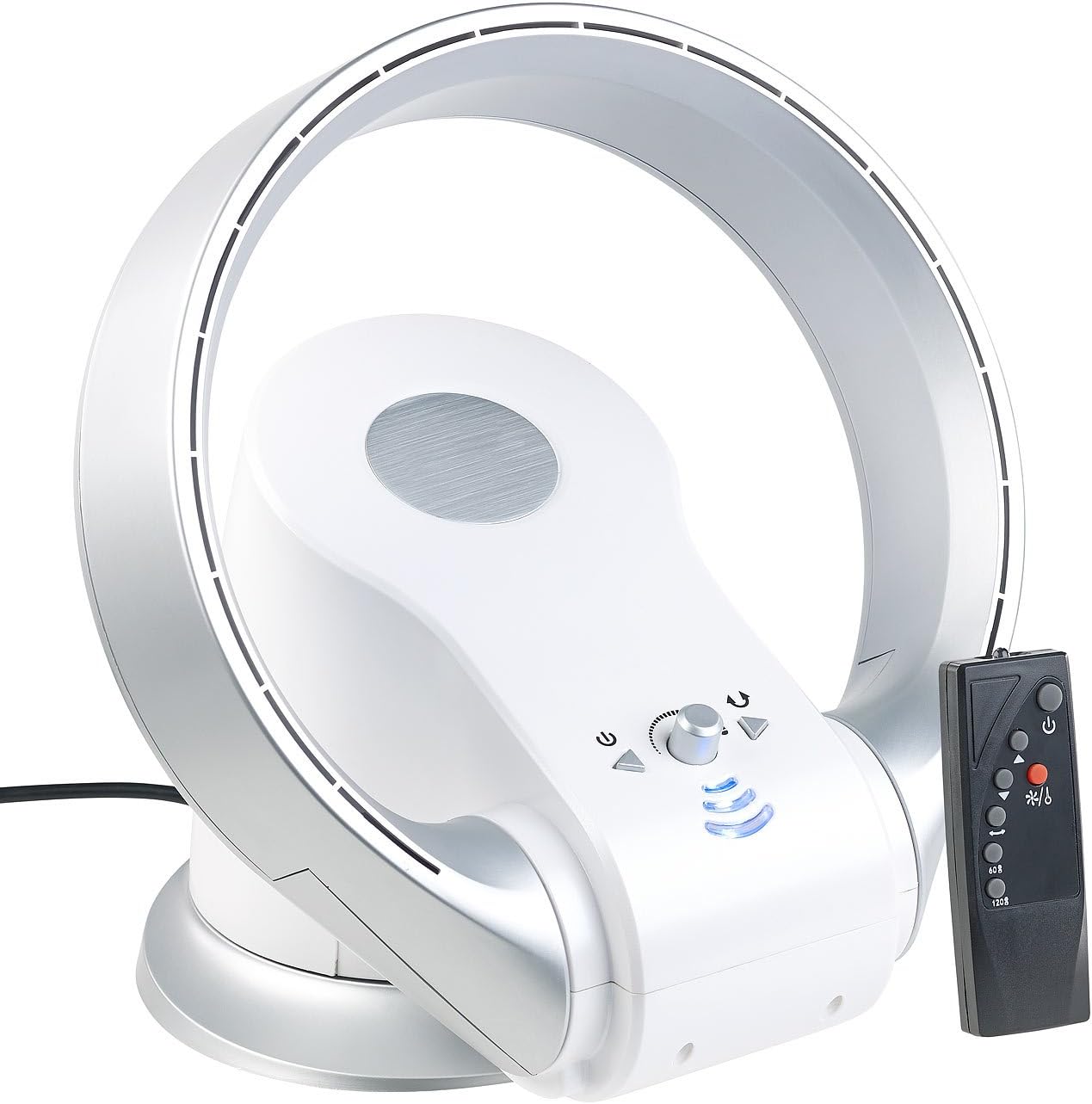 Sichler Haushaltsger?te Rotorloser Ventilator, Heizung, Automatisch, 120 Minuten, 23 cm, 2,5 kg, LED, Thermostat, Blau