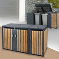 ML DESIGN modern living ML-Design M¨¹lltonnenbox 3er 240L, 200 ¡Á 80 ¡Á 116, 3 cm Anthrazit-Holzoptik, M¨¹lltonnenverkleidung f¨¹r 3 M¨¹lltonnen