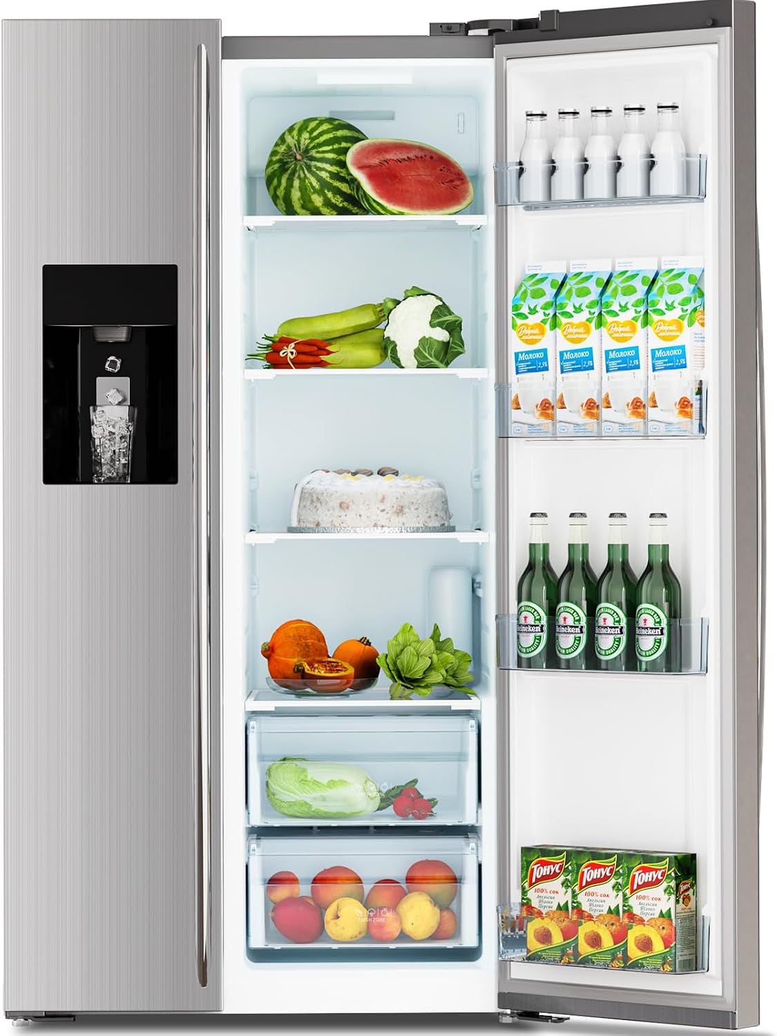 Antarctic Star 2 French Door Refrigerator Fridge, LED