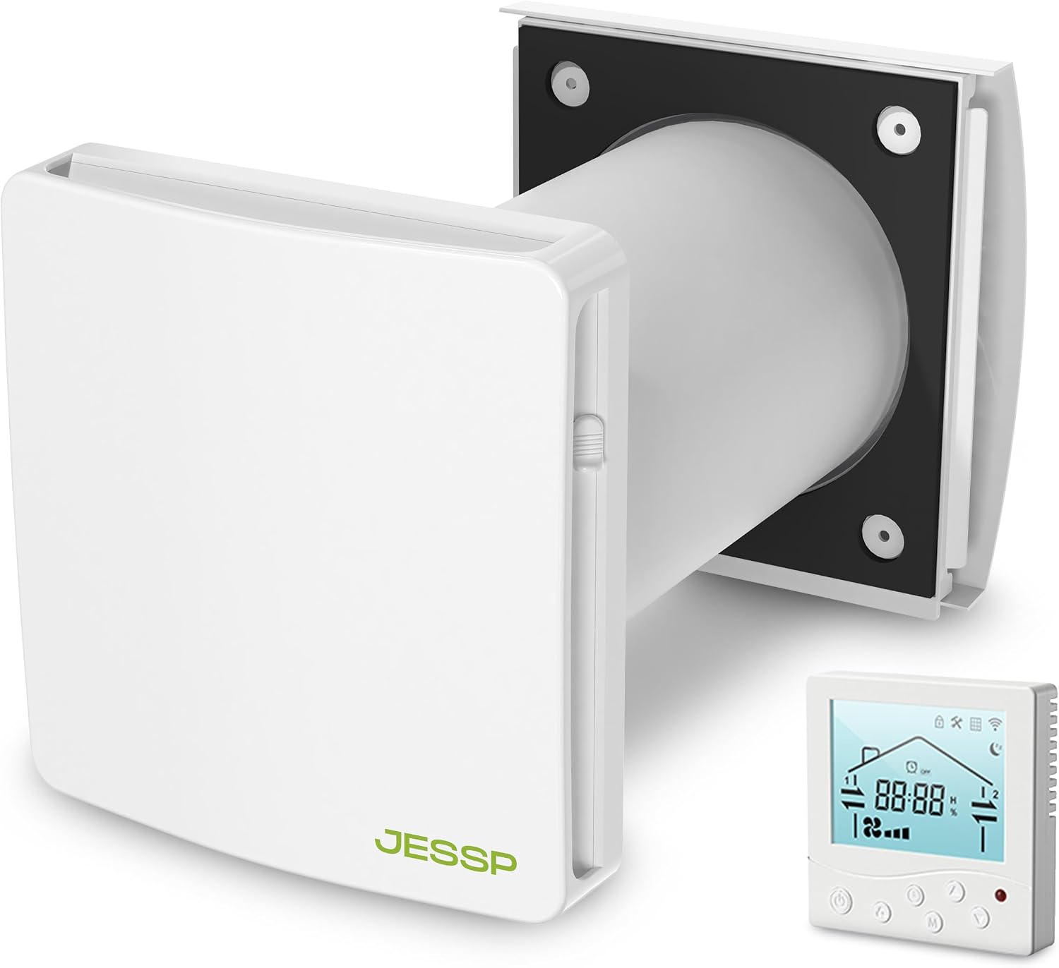 JESSP Smart DZ Easy+ Wohnrauml¨¹ftung L¨¹ftungsgebl?s, 97% W?rmer¨¹ckgewinnung, 5 Jahre Garantie, F7-Filter, ?160 mm, 11, 2 dB, App-Steuerung