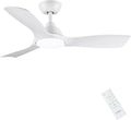 CJOY Deckenventilator mit Beleuchtung, 107 cm, Wei?