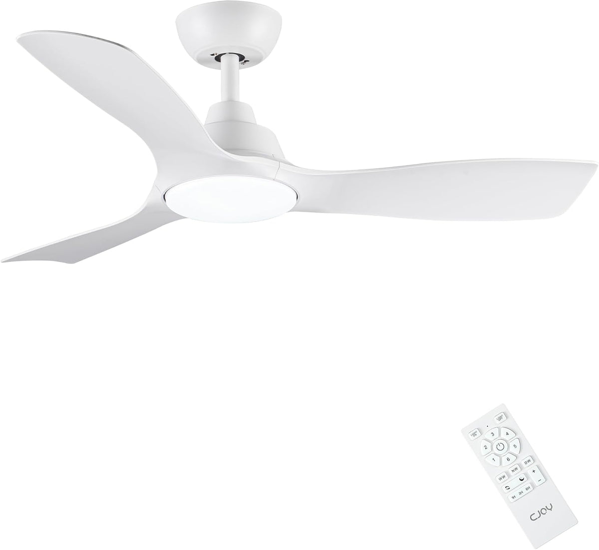 CJOY Deckenventilator mit Beleuchtung, 107 cm, Wei?