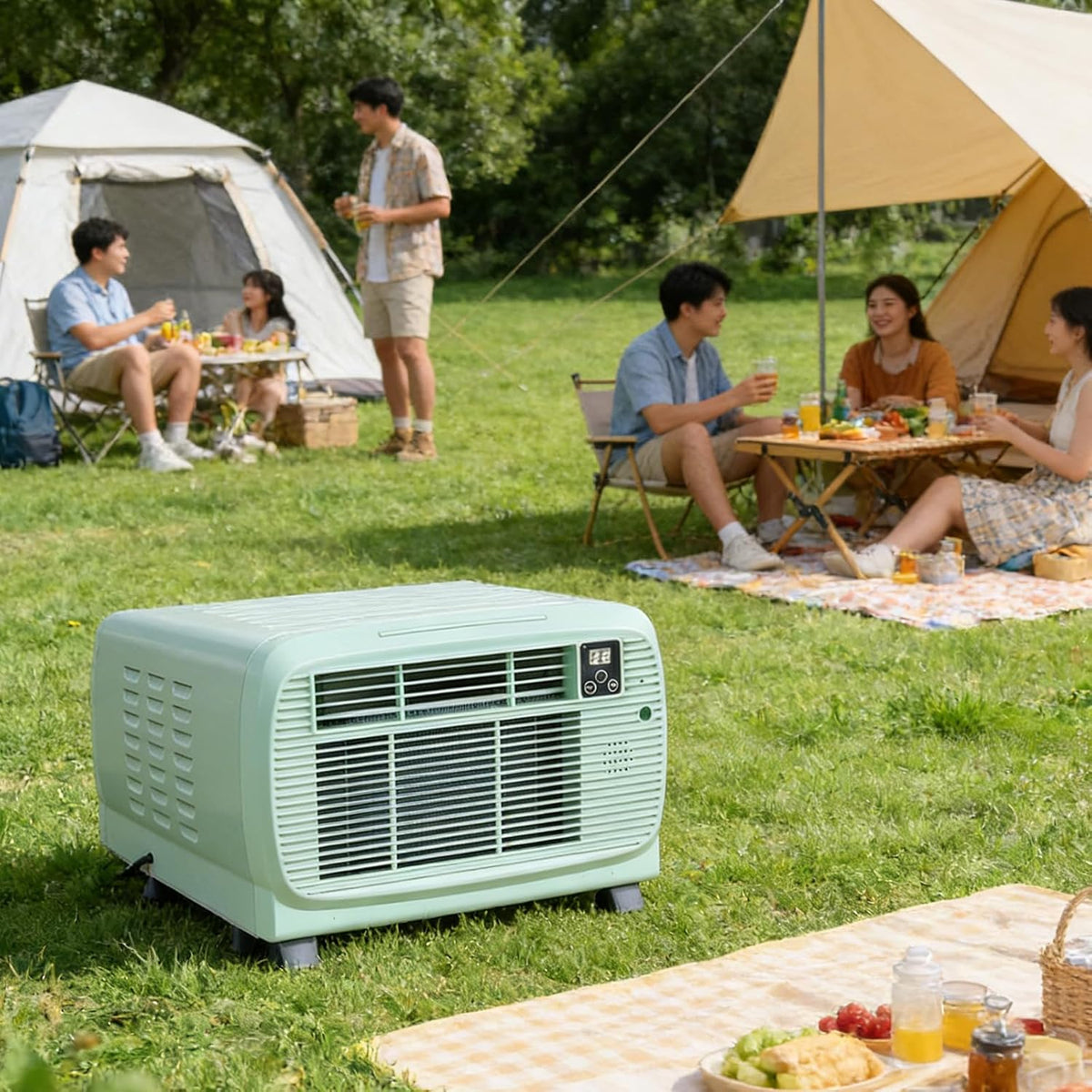 Generisch Tragbare Klimaanlage Mobile Klimaanlage, 2200 BTU, schnelle K¨¹hlung & Entfeuchtung, Entfeuchtungsfunktion, Entfeuchten, Hellgr¨¹n