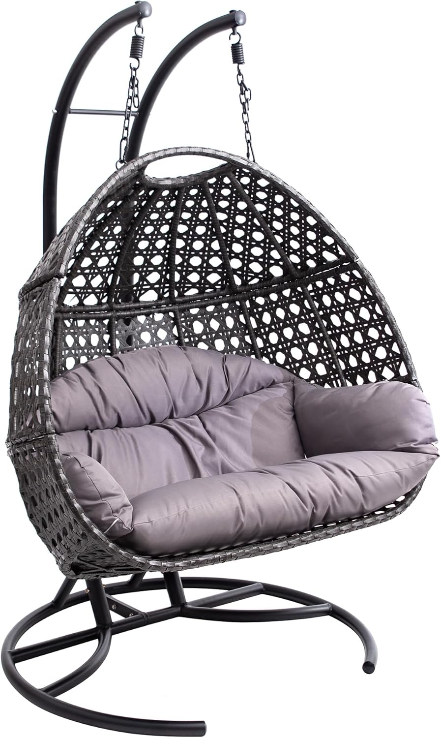 Allpax Doppel-H?ngesessel, H?ngestuhl, Schwebesessel, Outdoor, 300 kg, 200 cm, 110 cm, 120 cm, 50 kg, Grau