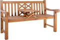 CLP Teakbank Luka I Wetterfeste Gartenbank Mit Klapp-Tisch, Klapptisch, 72 cm, 44 cm, 52 cm, 255 kg, 33 kg