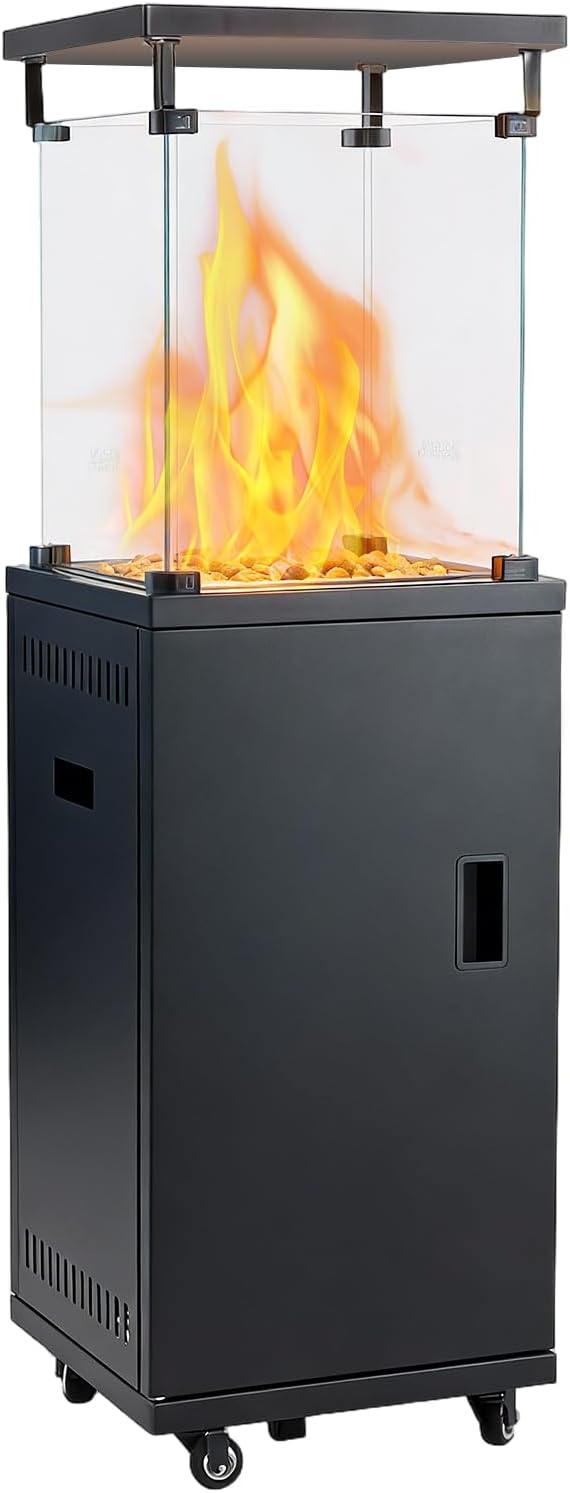 DUMOS Gasheizstrahler 5/11 kW Gas Piezoz¨¹ndung Heizung + Gasdruckregler + Cover, Gasheizung, Automatisch, Outdoor, 120 cm, 0,5 kg