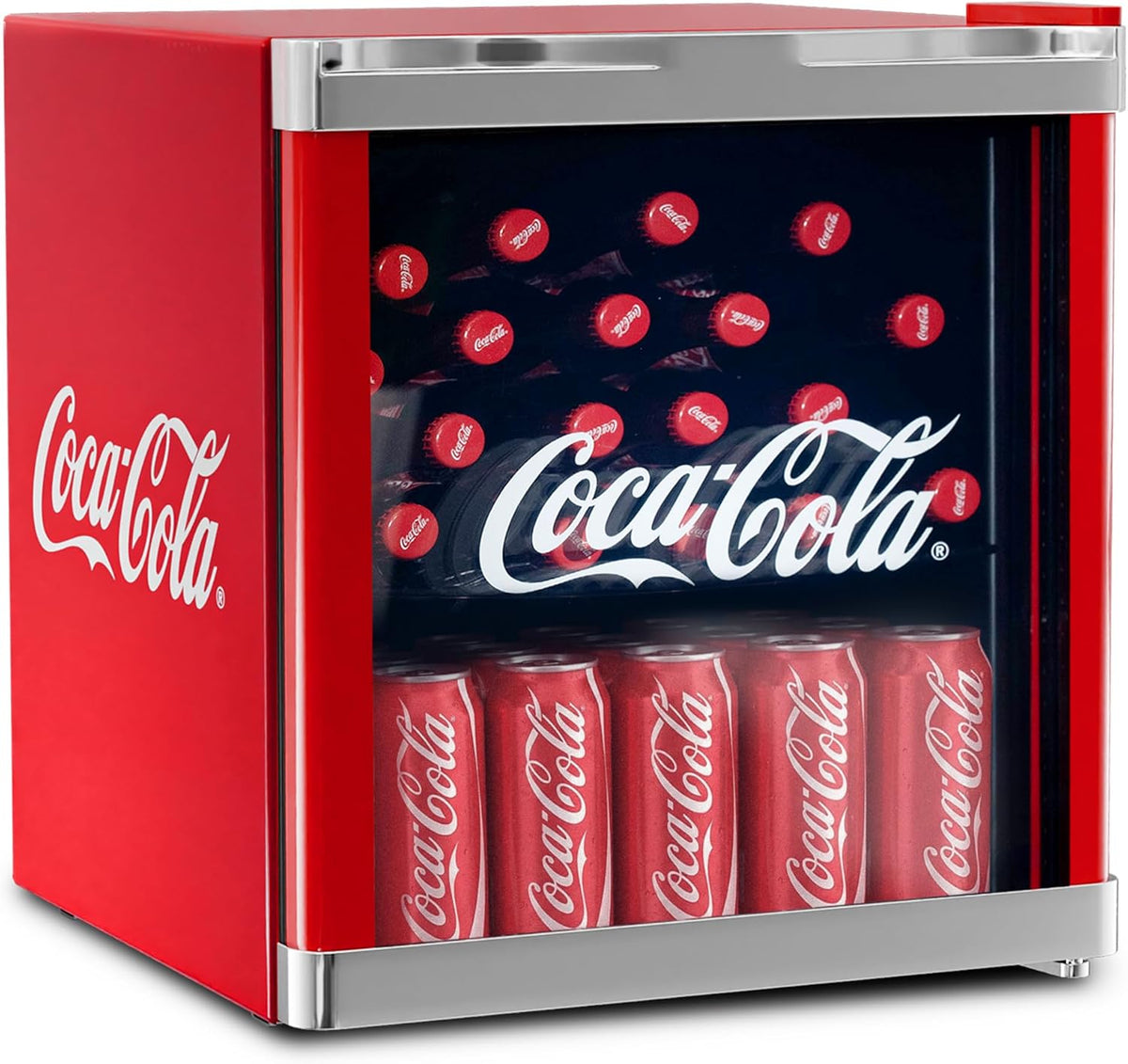 ¡ãCUBES Original Coca-Cola Mini K¨¹hlschrank Rot 48 l - Getr?nkek¨¹hlschrank mit Glast¨¹r, Flaschenk¨¹hlschrank, 50 l, 47 cm, 192 kWh, 0.7 kWh