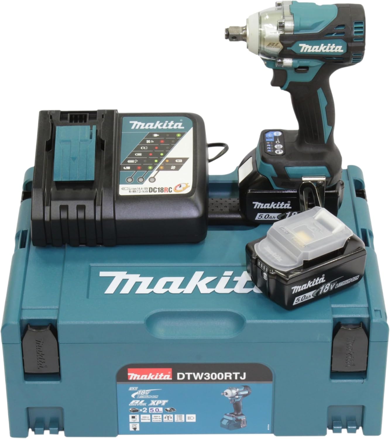 Makita DTW300RTJ Akku-Schlagschrauber 18 V / 5,0 Ah, Automatisch, LED