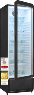 Exquisit Getr?nkek¨¹hlschrank 280 l mit Glast¨¹r - Gastro K¨¹hlschrank, Umluftventilator, F¨¹r Gastronomie, B¨¹ro, LED-Beleuchtung, Schwarz