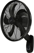 LUCCI AIR Glide DC WV Schwarz Wandventilator 36 W Schwarz, Schlafzimmer, 1-6 Stunden, 39 cm, 15 Zoll, 90 mm