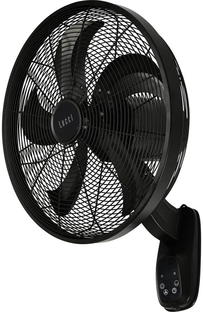 LUCCI AIR Glide DC WV Schwarz Wandventilator 36 W Schwarz, Schlafzimmer, 1-6 Stunden, 39 cm, 15 Zoll, 90 mm