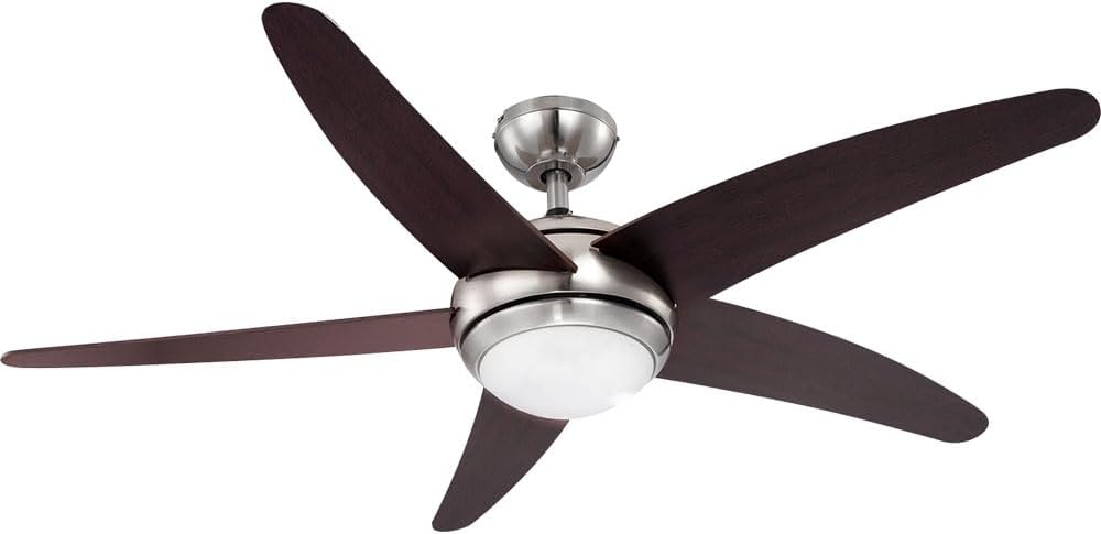 GLOBO Deckenventilator, Deckenleuchte, Wohnzimmerlampe, IP20, Silber