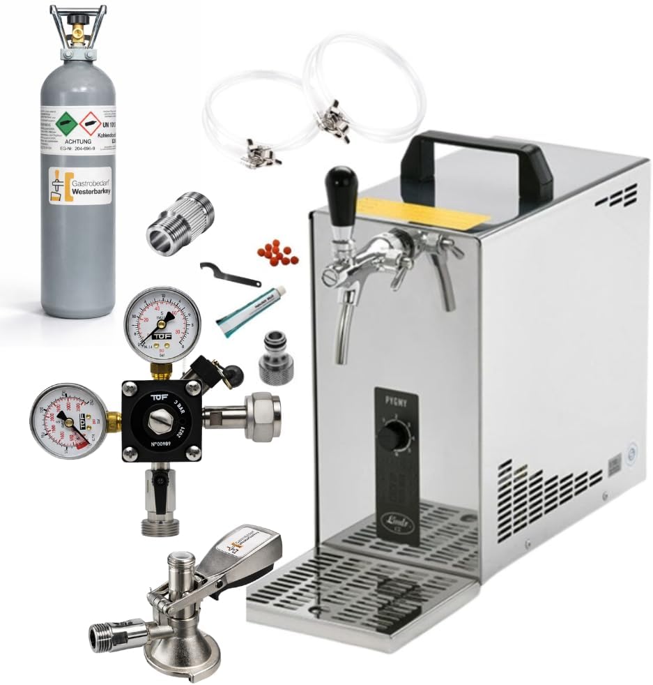 GASTROBEDARF WESTERBARKEY Zapfanlage Trockenk¨¹hler 30l/h Komplettset Barzubeh?r, Trockenk¨¹hlger?t von Lindr 30l/h, Co2 Flasche 2 kg gef¨¹llt / T¨¹v