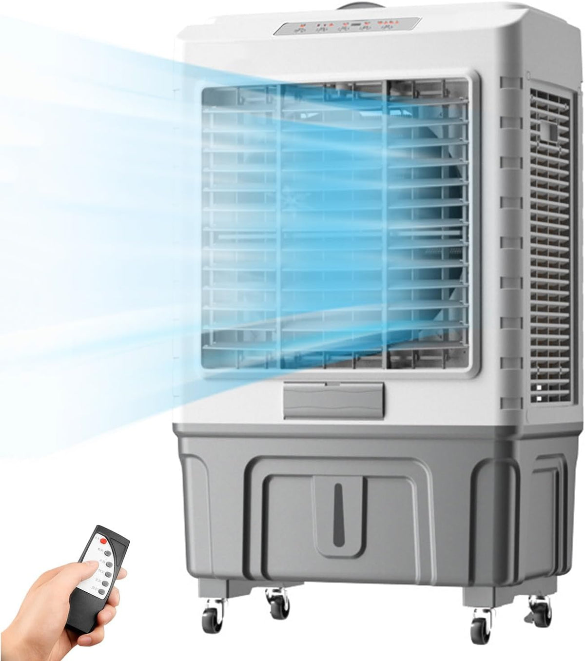 Generisch Kommerzieller Verdunstungsluftk¨¹hler, 7, 5H Timer f¨¹r effiziente K¨¹hlung, 50L Wassertank, 3 Windgeschwindigkeiten, 200W, Display