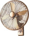 JKJZSALJ Wandventilator Mit Fernbedienung, Omnidirektionale K¨¹hlung F¨¹r Haushalt, Timer, Industrie Und Gewerbe, Gold